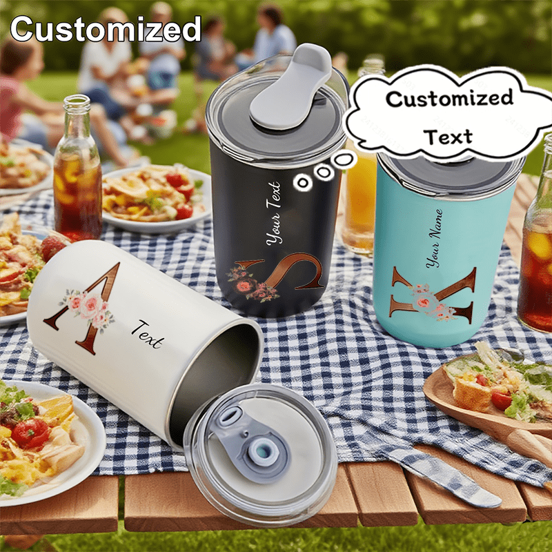 Coffee Equipment Camping - Персонализированный термос с цветочным монограммным принтом,